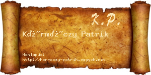 Körmöczy Patrik névjegykártya