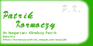 patrik kormoczy business card