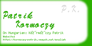 patrik kormoczy business card